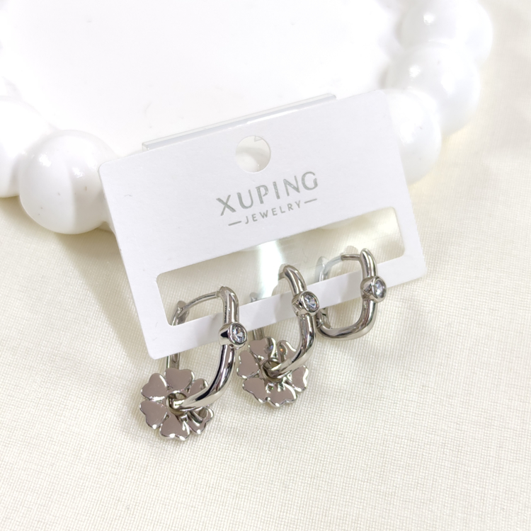 XUPING 3 LÜ KOMBİN GÖÇMEN HALKA KÜPE BEYAZ - STD