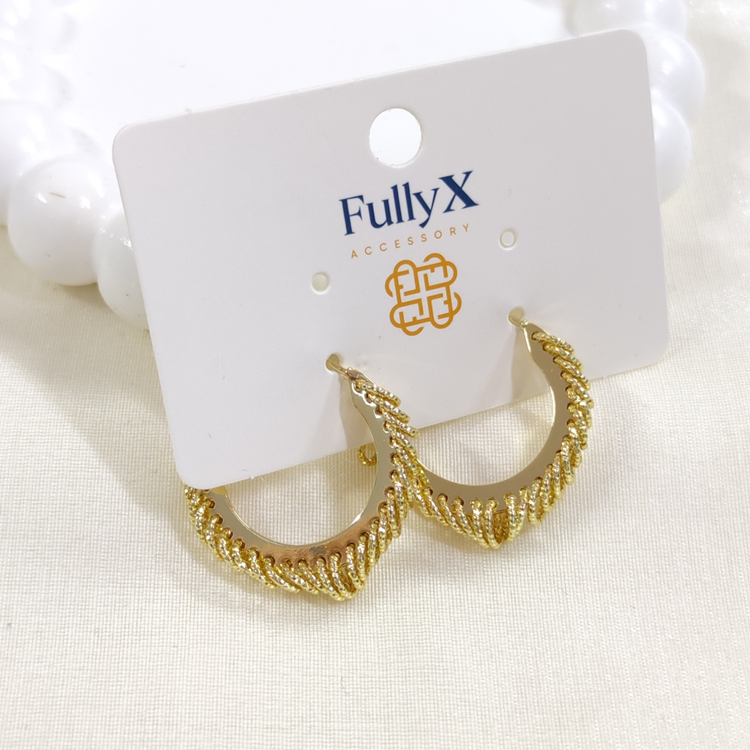 FULLYX 20 MM SALLANTILI HALKA ÇİVİ KÜPE ALTIN SARI - STD