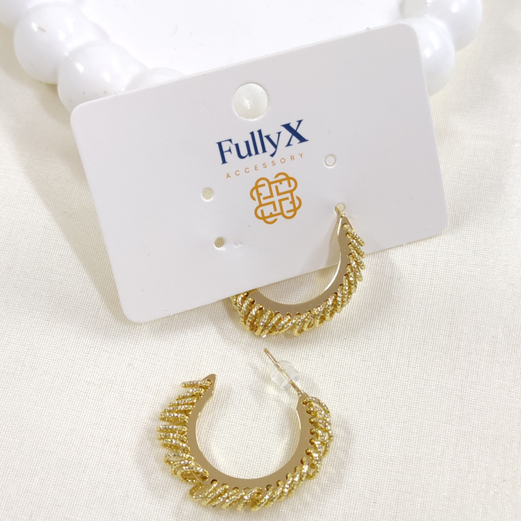 FULLYX 20 MM SALLANTILI HALKA ÇİVİ KÜPE ALTIN SARI - STD