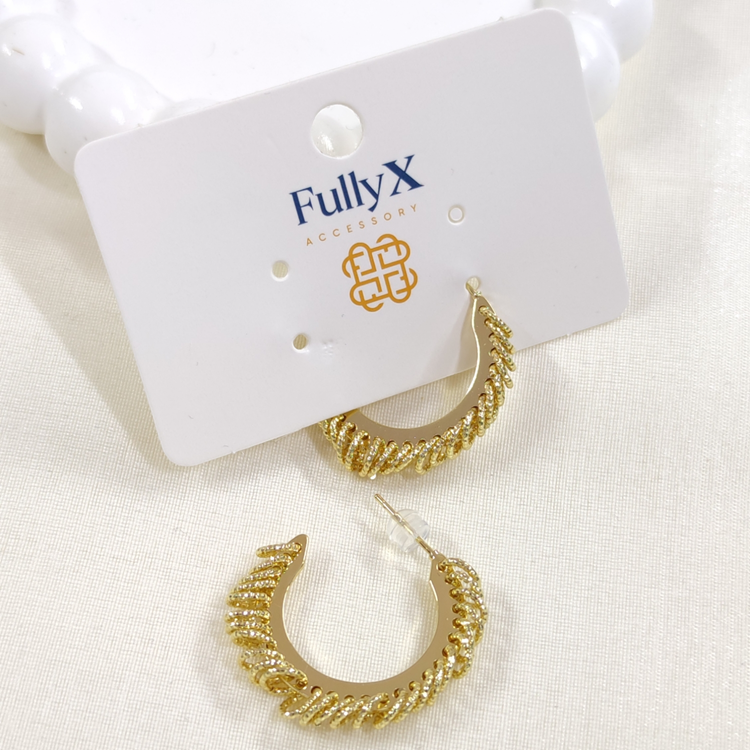 FULLYX 20 MM SALLANTILI HALKA ÇİVİ KÜPE ALTIN SARI - STD