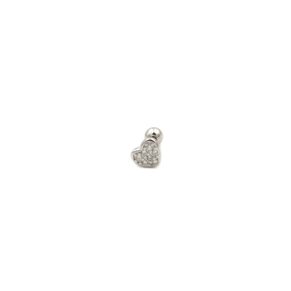 TAŞLI KALP GÜMÜŞ TRAGUS PIERCING