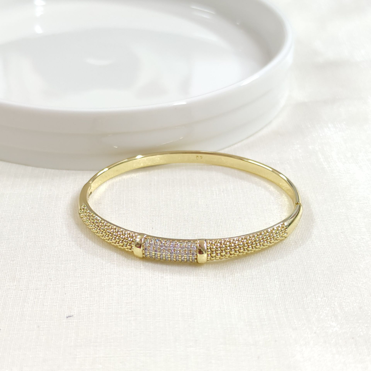 XUPING TAŞ DETAYLI ÇITIR BİLEZİK GOLD 6 CM