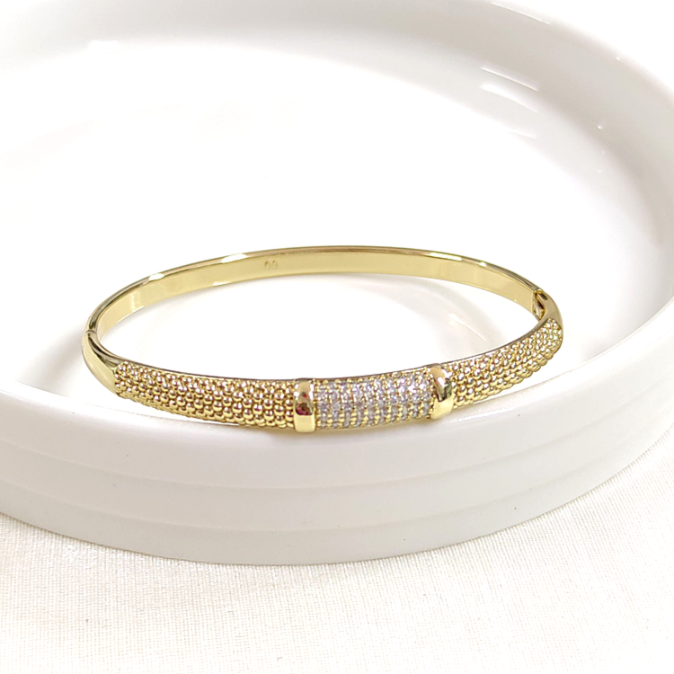 XUPING TAŞ DETAYLI ÇITIR BİLEZİK GOLD 6 CM