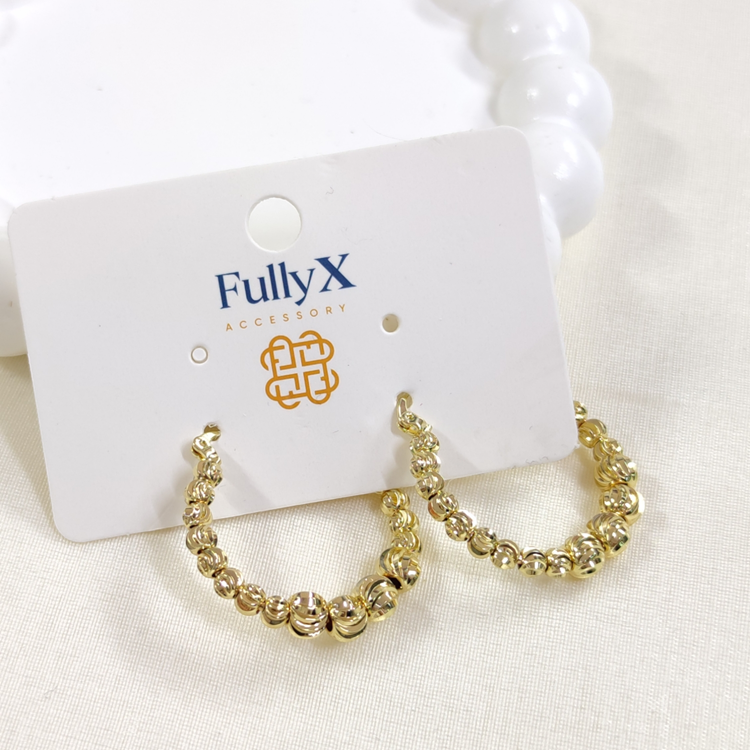 FULLYX 25 MM DORİCA TOP HALKA KÜPE GOLD