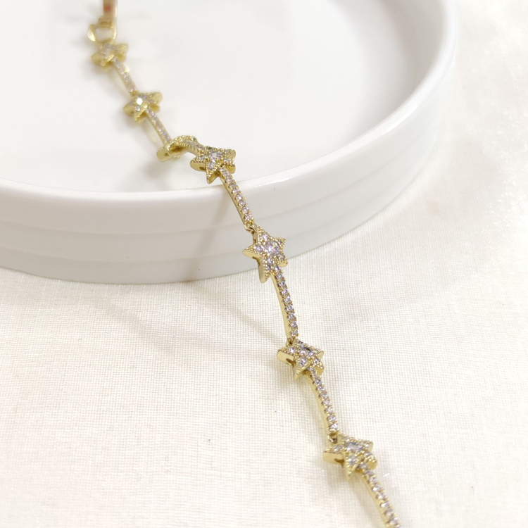 XUPING SU YOLU YILDIZ DETAY BİLEKLİK GOLD 17+2 CM