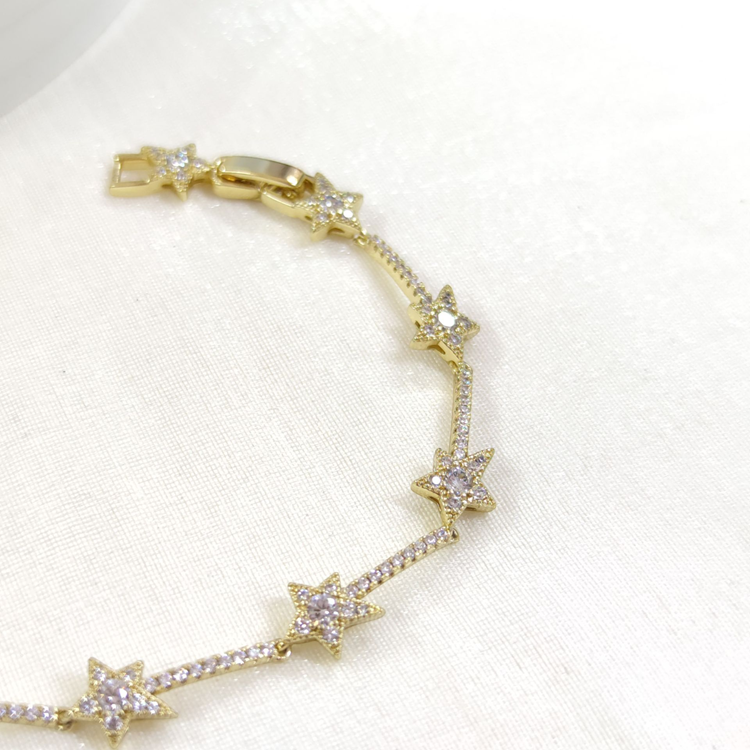 XUPING SU YOLU YILDIZ DETAY BİLEKLİK GOLD 17+2 CM