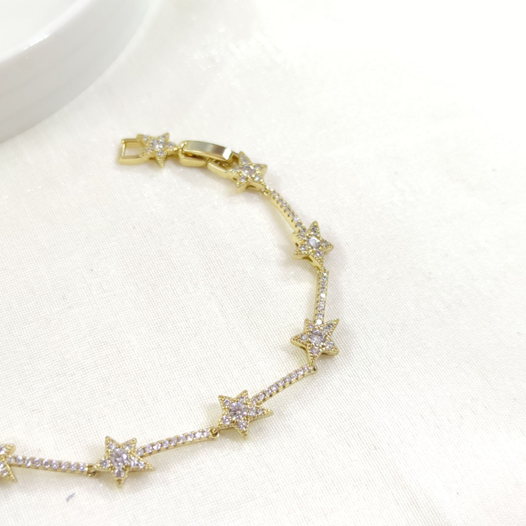 XUPING SU YOLU YILDIZ DETAY BİLEKLİK GOLD 17+2 CM