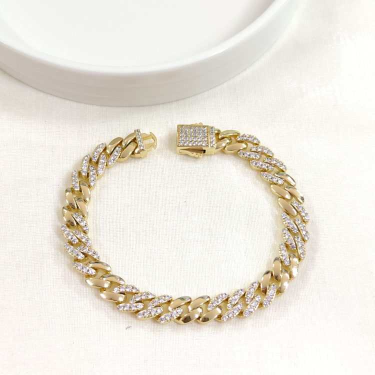 XUPING TOKALI TAŞLI 7 MM GURMET BİLEKLİK GOLD 20 CM