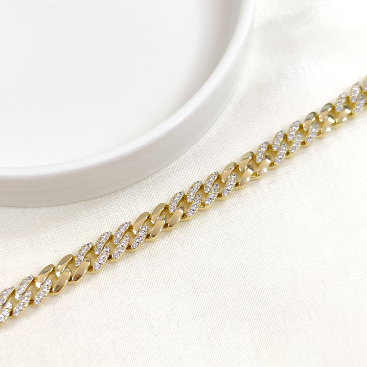 XUPING TOKALI TAŞLI 7 MM GURMET BİLEKLİK GOLD 20 CM