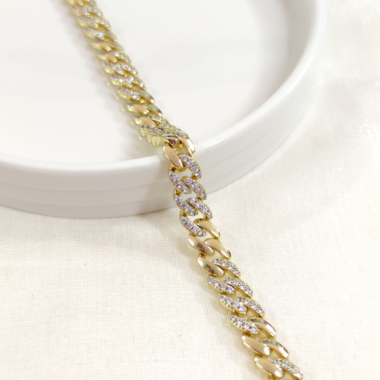 XUPING TOKALI TAŞLI 7 MM GURMET BİLEKLİK GOLD 20 CM