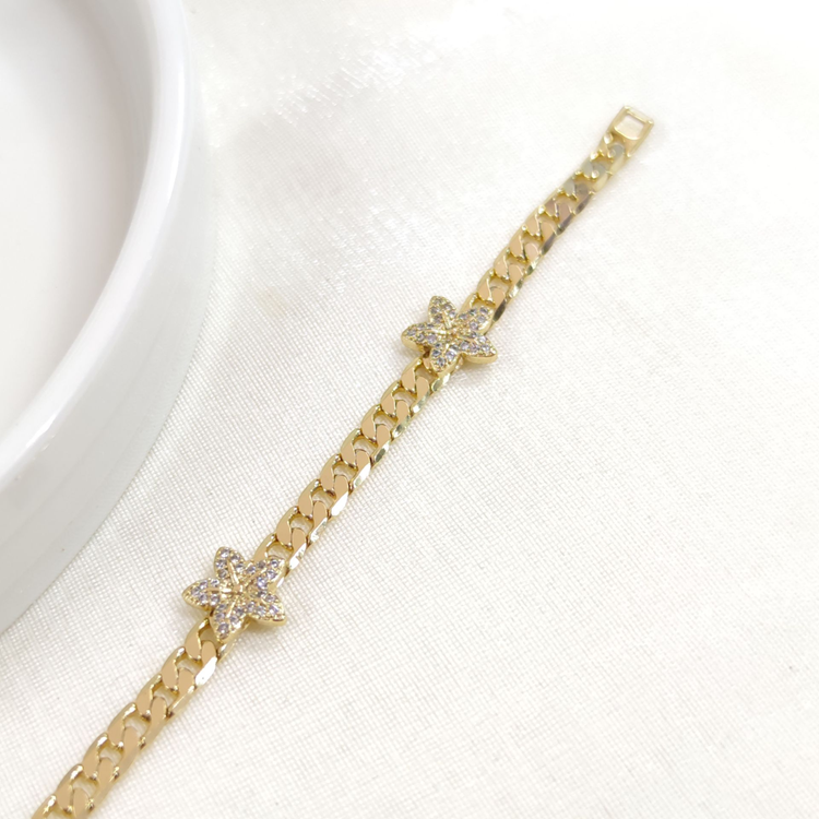 XUPING ÇİÇEK DETAY 4 MM GURMET BİLEKLİK GOLD 17+2 CM