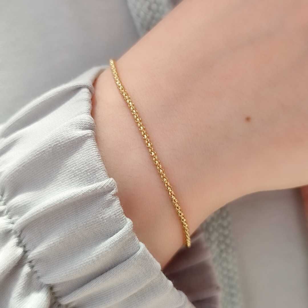 ITHAL ÇITIR ZİNCİR GÜMÜŞ BİLEKLİK ALTIN SARI - STD