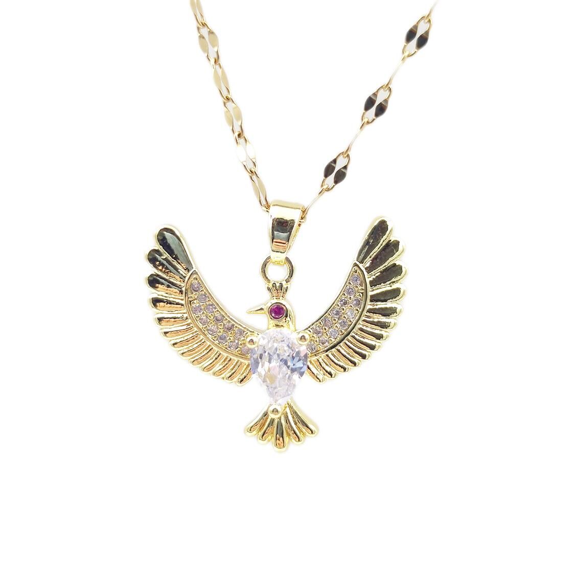 ÇELİK GOLD KANATLI KUŞ  KOLYE