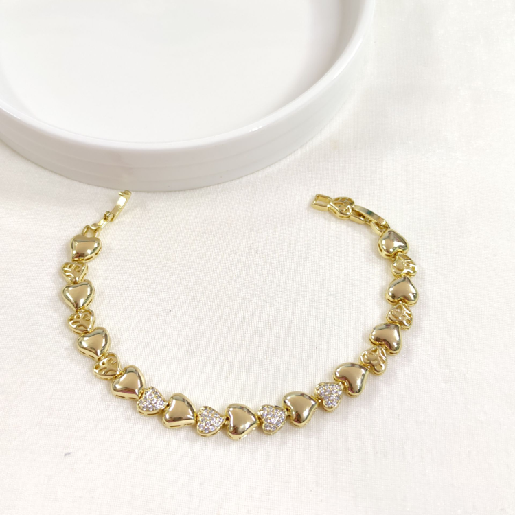 XUPING BOMBELİ KALP BİLEKLİK GOLD 17+2 CM