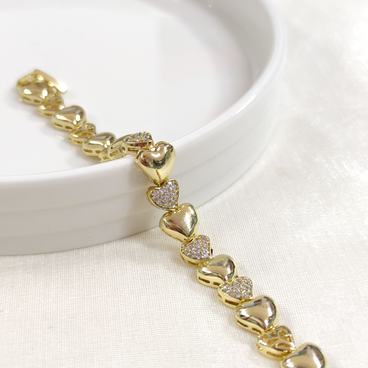XUPING BOMBELİ KALP BİLEKLİK GOLD 17+2 CM