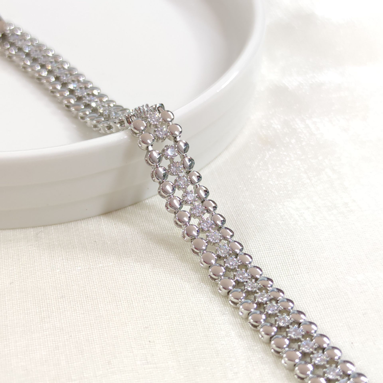 XUPING TAŞLI BİLEKLİK BEYAZ 17 CM