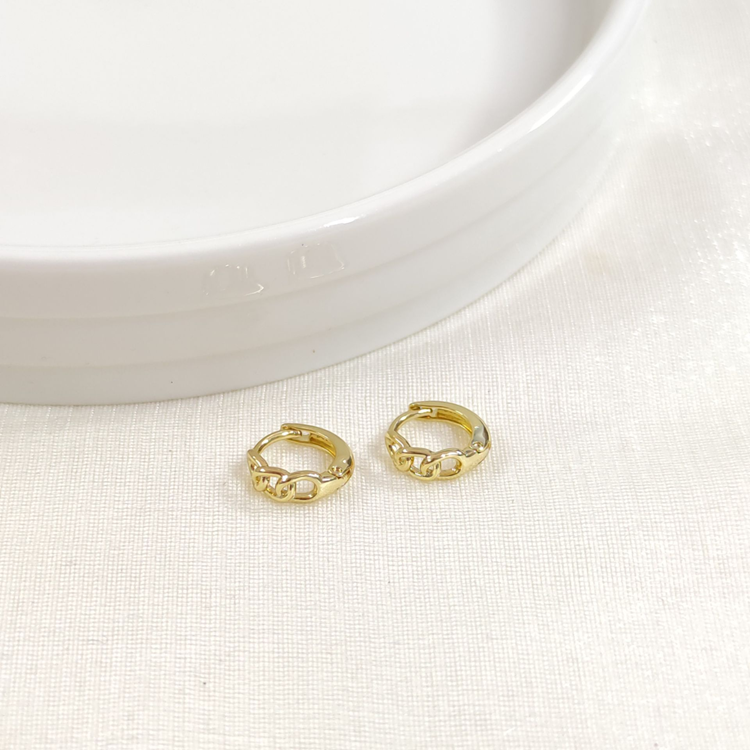 XUPING 8 MM ZİNCİR DETAY HALKA KÜPE GOLD